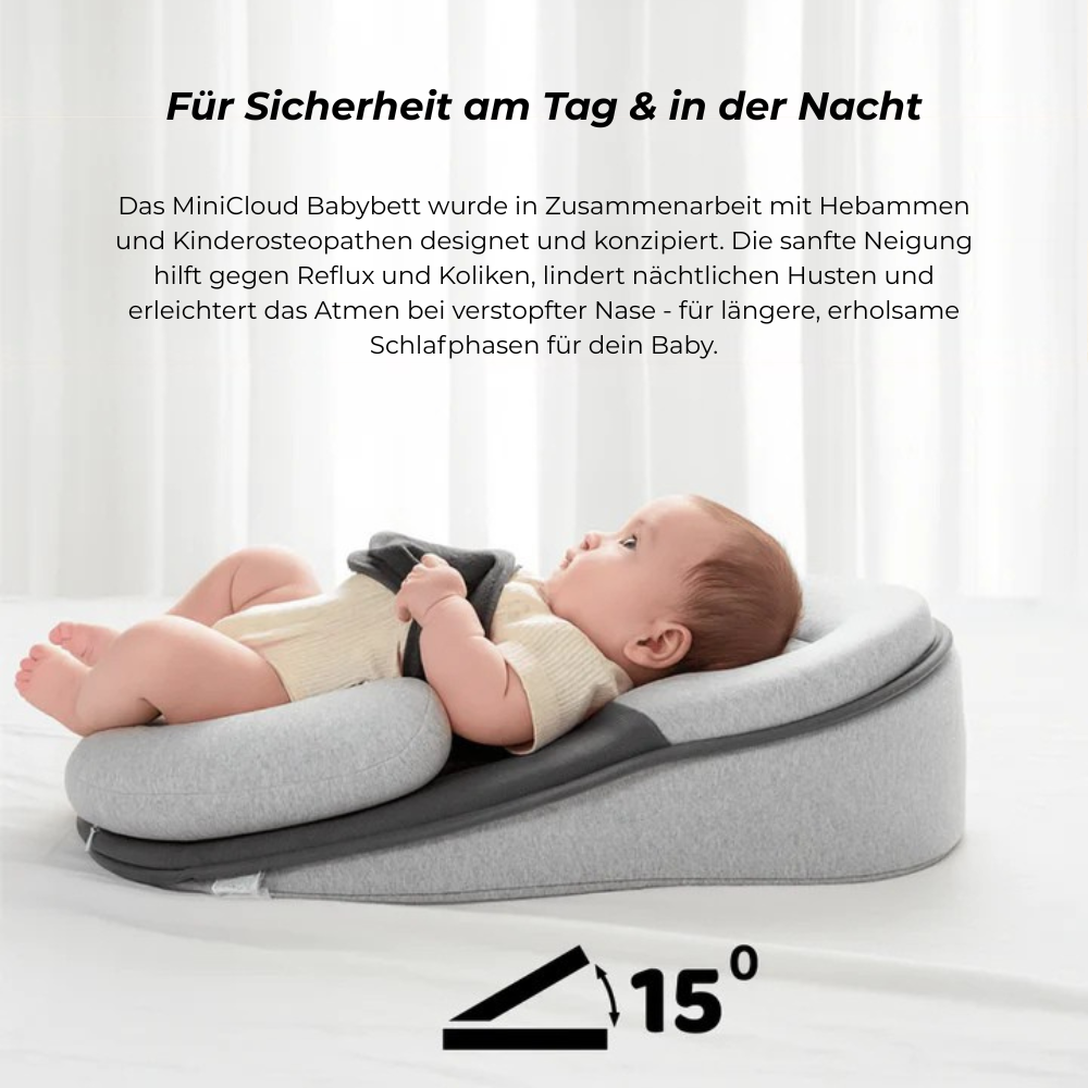 MiniCloud™ SnuggleSleep Babybedje – Veilig & Rustgevend