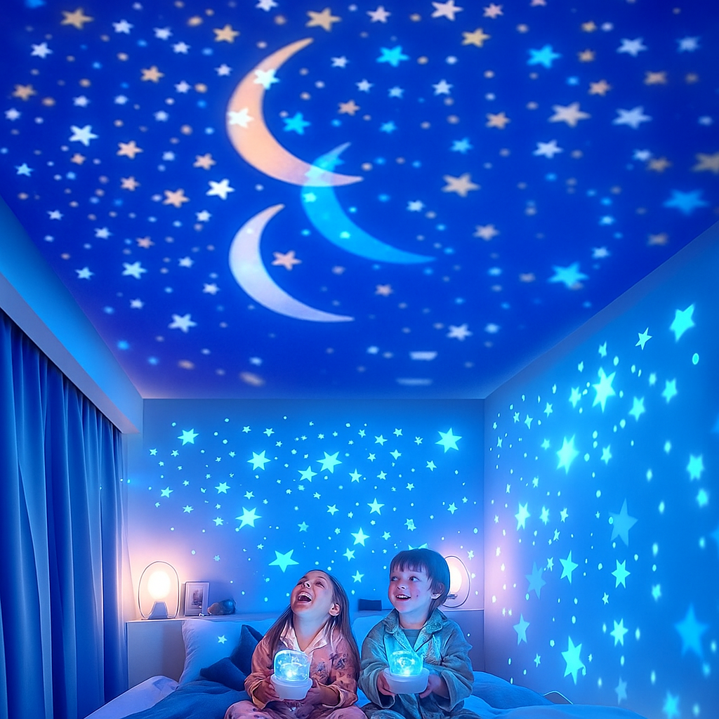 „2-in-1 Kinder Nachtlampje & Sterrenprojector – Rustgevend Licht voor Slaapkamer“