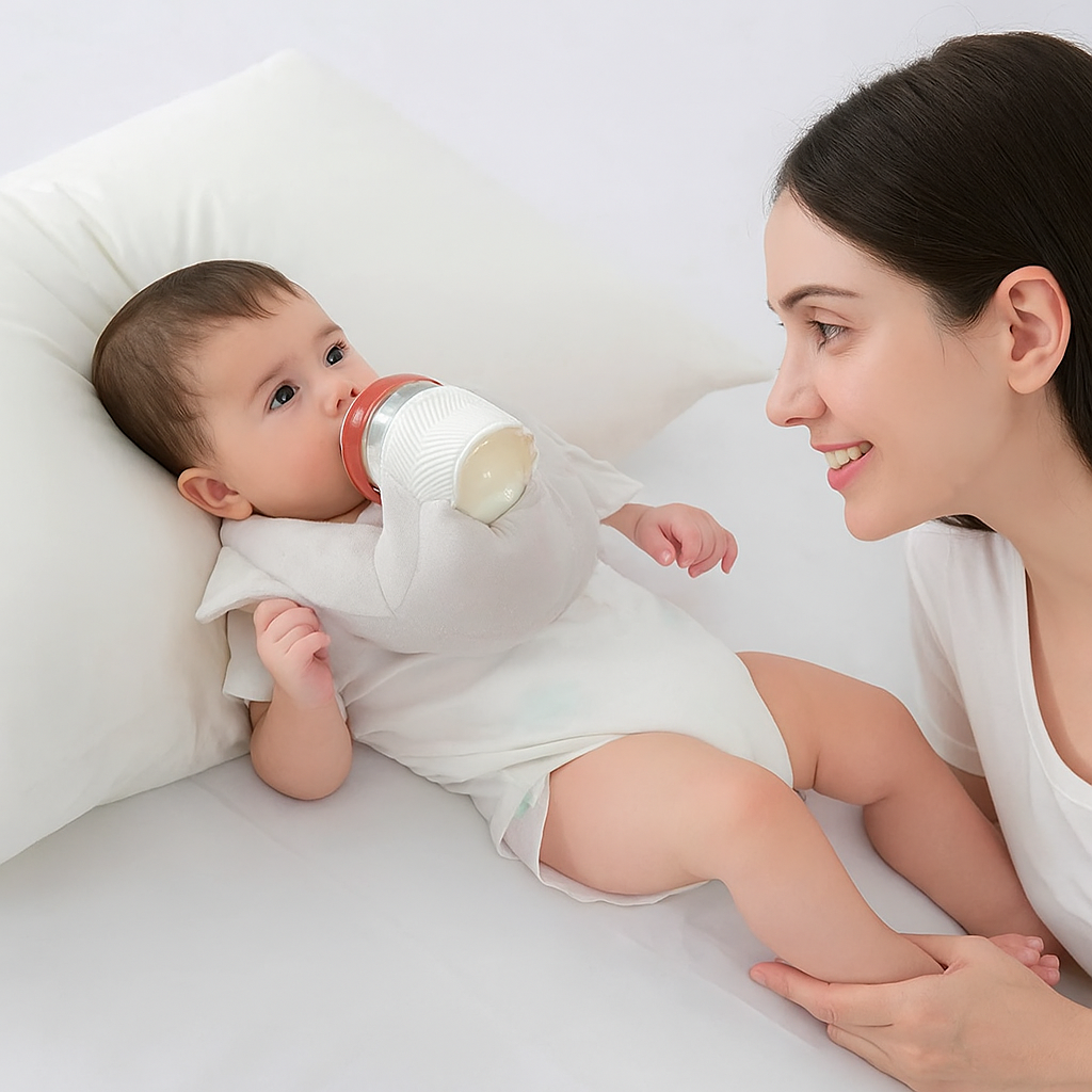 „Knuffelkussen om je baby met liefde te voeden – handen vrij“