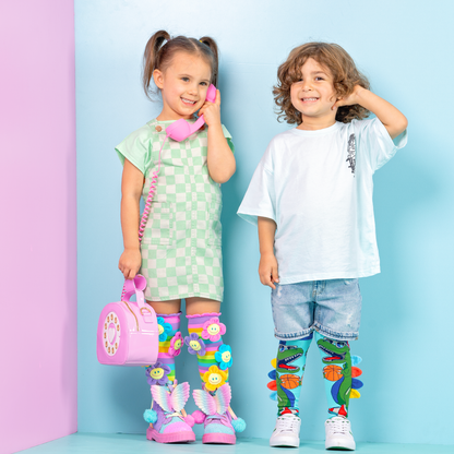 “Hoge Sokken voor Meisjes met Bloemenprint – Schattig & Kleurrijk”