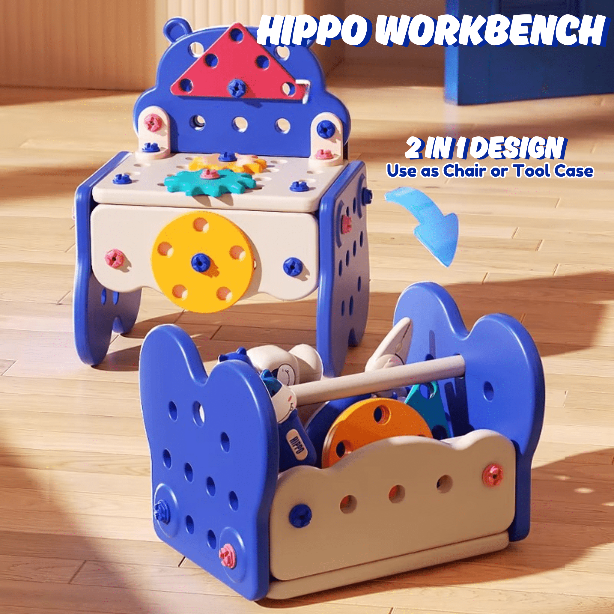 Hippo Ontdek & Bouw Montessori Gereedschapsbox – Creatief Leren Door Doen