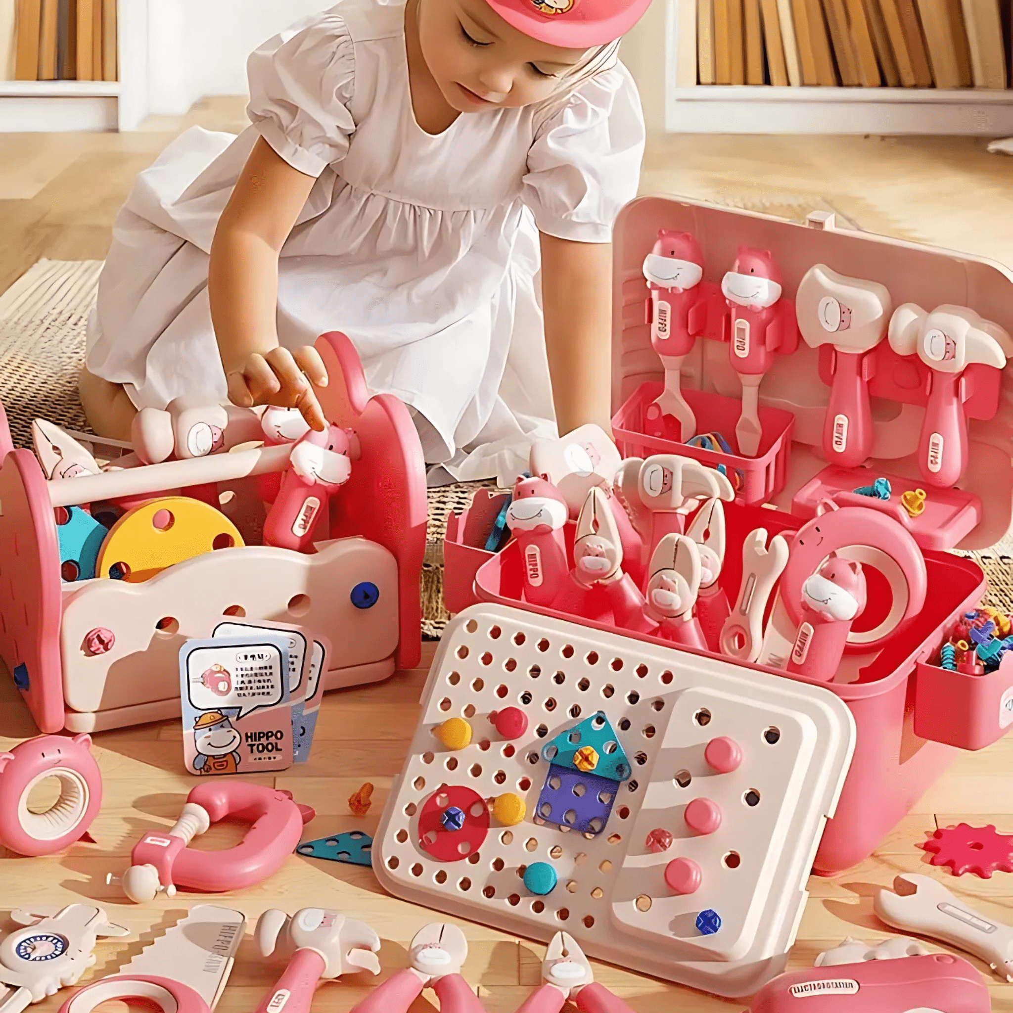 Hippo Ontdek & Bouw Montessori Gereedschapsbox – Creatief Leren Door Doen